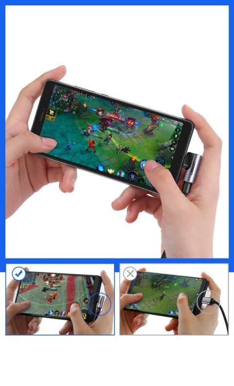 Kabel przewód kątowy w mocnym oplocie USB - USB-C QC 3.0 3A 2m szary UGREEN