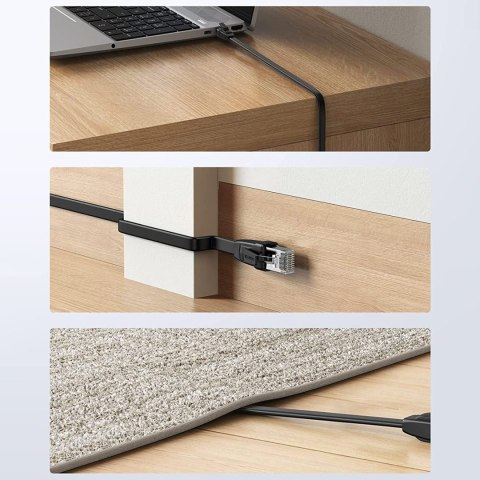 Płaski kabel sieciowy patchcord LAN RJ45 Ethernet Cat. 6 5m czarny UGREEN