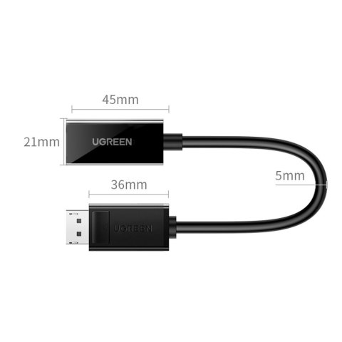 Adapter przejściówka z DisplayPort (męski) - HDMI (żeński) 4K 2K czarny UGREEN