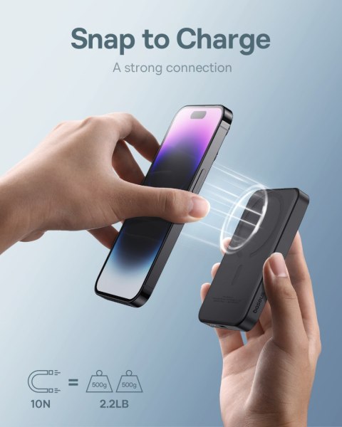 Mini powerbank 5000mAh 20W + kabel USB-C 20V / 3A czarny BASEUS