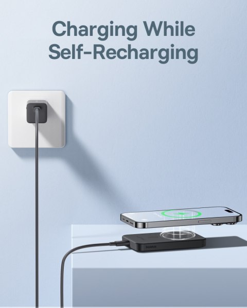 Mini powerbank 5000mAh 20W + kabel USB-C 20V / 3A czarny BASEUS