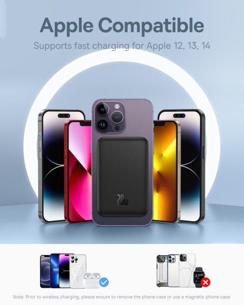 Mini powerbank 5000mAh 20W + kabel USB-C 20V / 3A czarny BASEUS