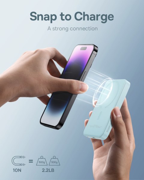 Mini powerbank 5000mAh 20W + kabel USB-C 20V / 3A niebieski BASEUS