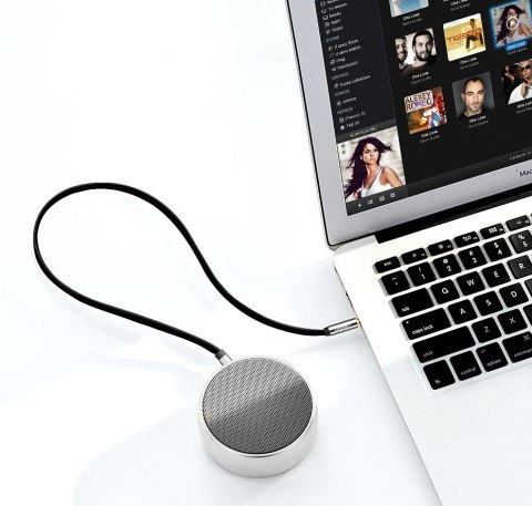 Płaski kabel przewód audio AUX 3.5 mm mini jack 5m srebrny UGREEN