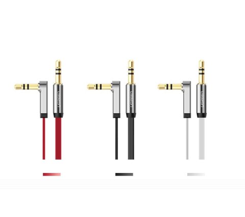 Płaski kabel przewód audio AUX 3.5 mm mini jack 5m srebrny UGREEN