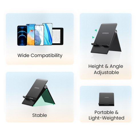 Składana podstawka na telefon tablet z regulacją wysokości czarna UGREEN