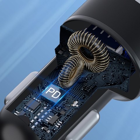 Ładowarka samochodowa do zapalniczki USB-C USB-A 36W czarna WOZINSKY