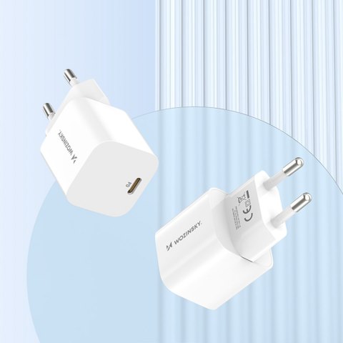 Ładowarka sieciowa 100-240V PD USB-C 20W biała WOZINSKY