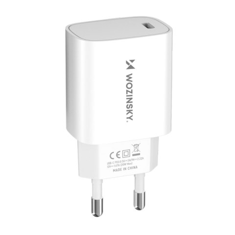 Ładowarka sieciowa 20W USB-C 100-240V biała WOZINSKY