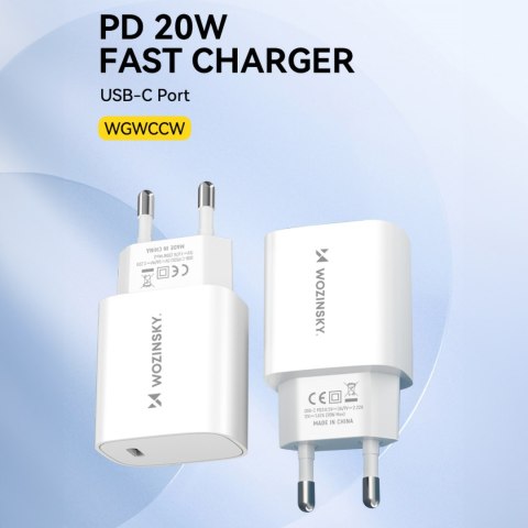 Ładowarka sieciowa 20W USB-C 100-240V biała WOZINSKY