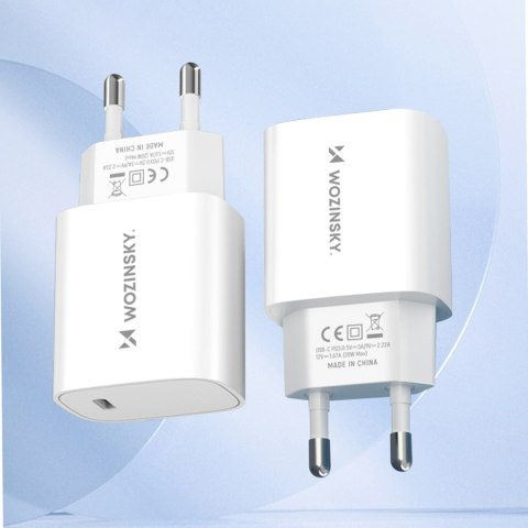 Ładowarka sieciowa 20W USB-C 100-240V biała WOZINSKY