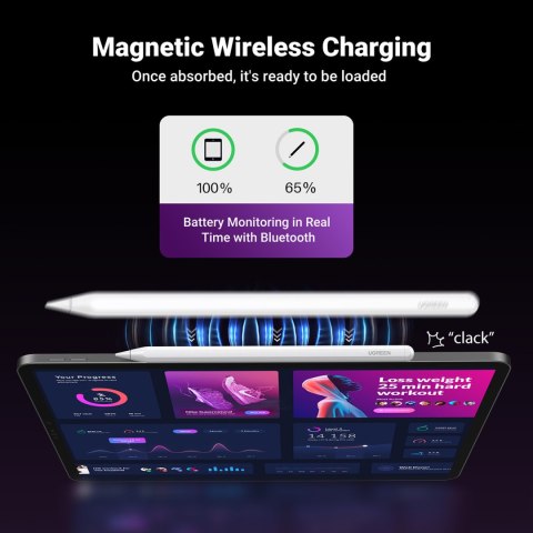 Rysik do tabletów iPada z ładowaniem bezprzewodowym biały UGREEN