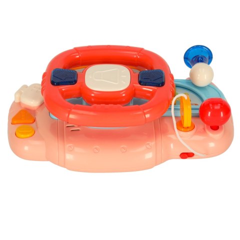 Zabawka interaktywna kierownica dla dzieci dziecka malucha do wózka symulator muzyka dźwięki różowa Kik Sp. z o. o. Sp. k.