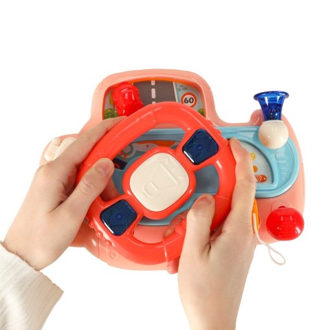 Zabawka interaktywna kierownica dla dzieci dziecka malucha do wózka symulator muzyka dźwięki różowa Kik Sp. z o. o. Sp. k.