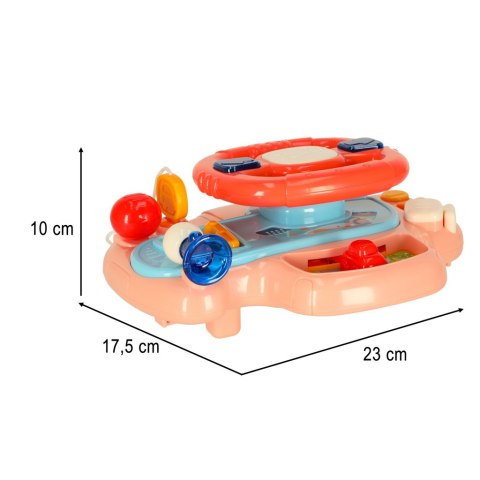 Zabawka interaktywna kierownica dla dzieci dziecka malucha do wózka symulator muzyka dźwięki różowa Kik Sp. z o. o. Sp. k.