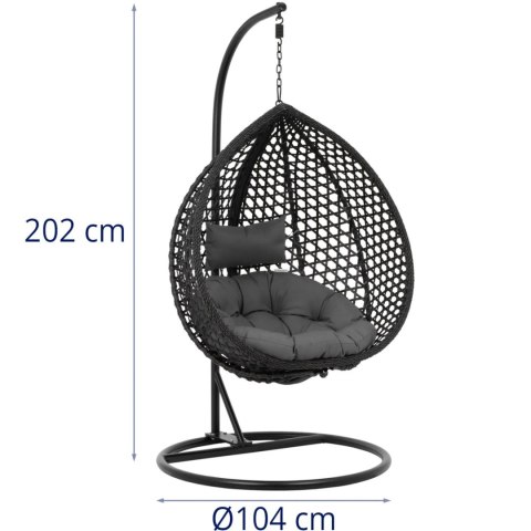 Fotel wiszący kosz kokon ogrodowy huśtawka wolnostojąca do 150 kg UNIPRODO