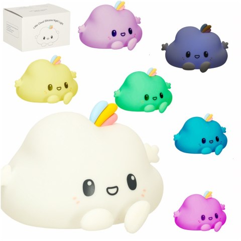 Lampka nocna dla dzieci silikonowa dotykowa miękka LED biała RGB chmurka Kik Sp. z o. o. Sp. k.