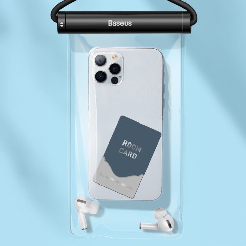 Etui wodoodporne do telefonu 7.2'' z cylindrycznym zapięciem IPX8 AquaGlide - czarne BASEUS