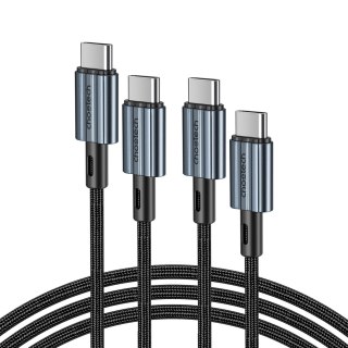 Kabel przewód USB-C - USB-C PD 60W w oplocie XCC-1014 - szary CHOETECH