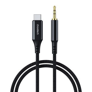 Kabel przewód audio AUX USB-C - mini jack 3.5mm 1m - czarny CHOETECH