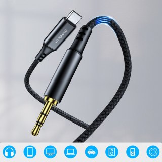 Kabel przewód audio AUX USB-C - mini jack 3.5mm 1m - czarny CHOETECH
