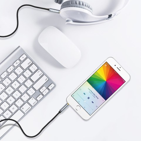 Kabel przewód audio AUX do głośnika 2x mini jack 3.5mm męski 1.2m - czarny CHOETECH