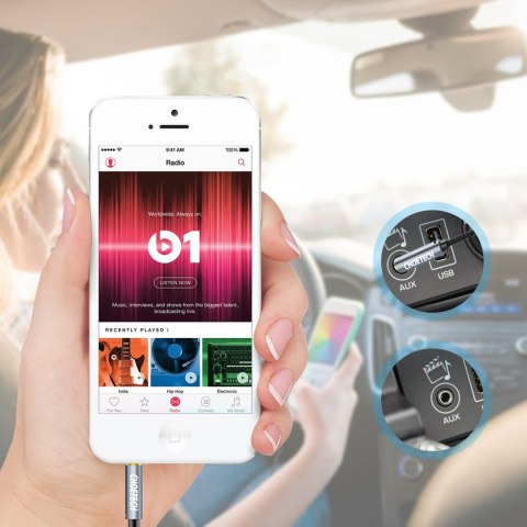 Kabel przewód audio AUX do głośnika 2x mini jack 3.5mm męski 1.2m - czarny CHOETECH