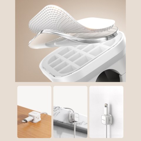 Organizer uchwyt do kabli przewodów magnetyczny samoprzylepny ZESTAW 6szt. - biały JOYROOM