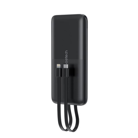 Powerbank 10000 mAh 22.5W USB-A USB-C micro USB z kablem USB-C i Lightning - czarny CHOETECH