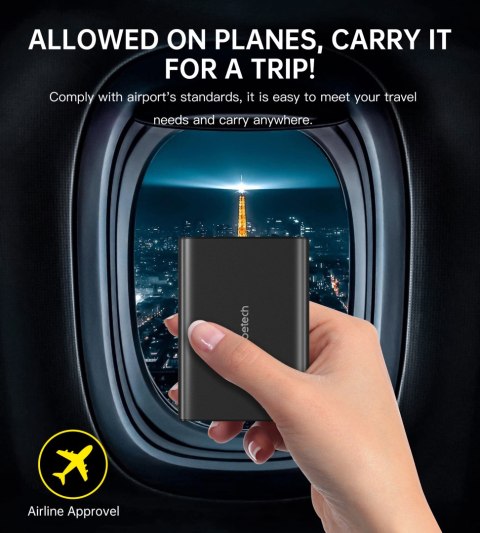 Powerbank stacja zasilania 27000 mAh 2x USB-A 2x USB-C 100W - czarny CHOETECH