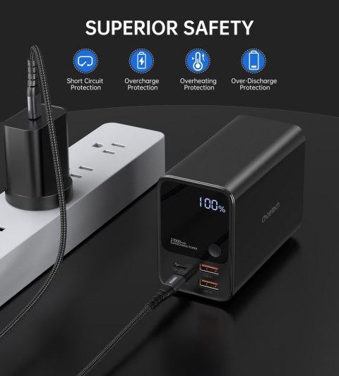Powerbank stacja zasilania 27000 mAh 2x USB-A 2x USB-C 100W - czarny CHOETECH