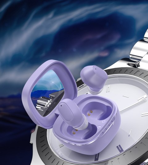 Słuchawki dokanałowe MEMS bezprzewodowe TWS Bluetooth 5.3 - fioletowe CHOETECH