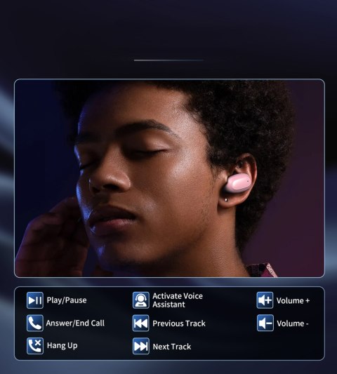 Słuchawki dokanałowe MEMS bezprzewodowe TWS Bluetooth 5.3 - różowe CHOETECH