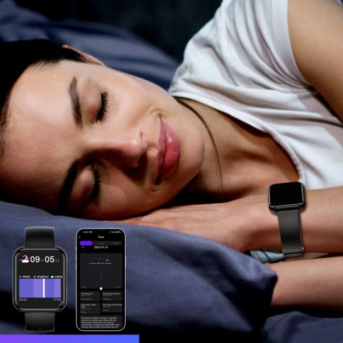 Smartwatch z funkcją odbierania połączeń ekran 1.91'' IP67 - czarny CHOETECH