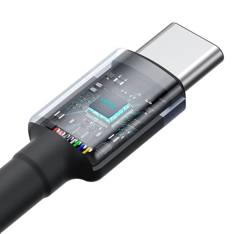 2x Kabel przewód Cafule USB-C - USB-C 100W 1m - czerwono-czarny i czarno-szary BASEUS