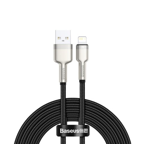 Kabel przewód Cafule Series Metal Data USB-A - iPhone Lightning 2.4A 1m - czarny BASEUS