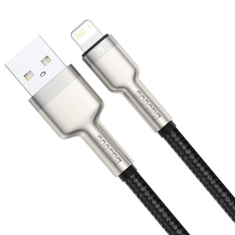 Kabel przewód Cafule Series Metal Data USB-A - iPhone Lightning 2.4A 1m - czarny BASEUS