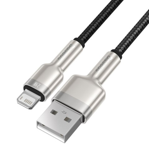 Kabel przewód Cafule Series Metal Data USB-A - iPhone Lightning 2.4A 1m - czarny BASEUS