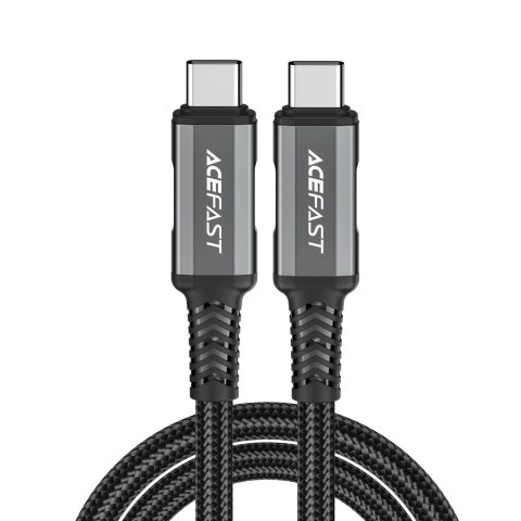 Kabel przewód USB-C USB4 PD3.1 5A do transmisji danych i Video 4K 1m - szaro-czarny ACEFAST