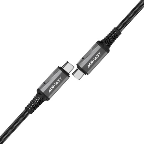 Kabel przewód USB-C USB4 PD3.1 5A do transmisji danych i Video 4K 1m - szaro-czarny ACEFAST