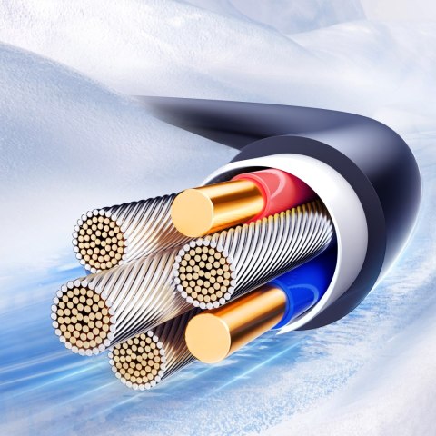 Kabel przewód spiralny USB-A - iPhone Lightning Crystal-Clear Series 3A 1.5m - czarny JOYROOM