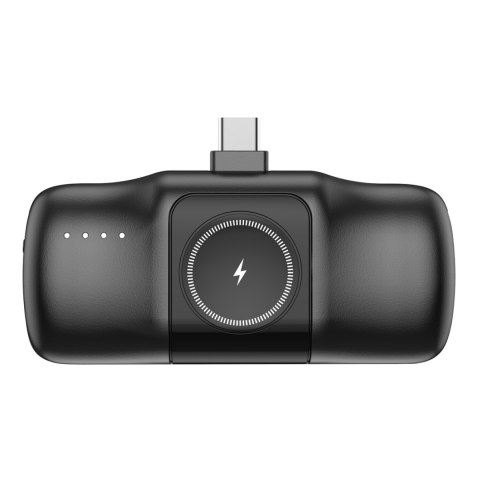Mini powerbank 5000mAh 15W USB-C i ładowarką do Apple Watch - czarny WOZINSKY