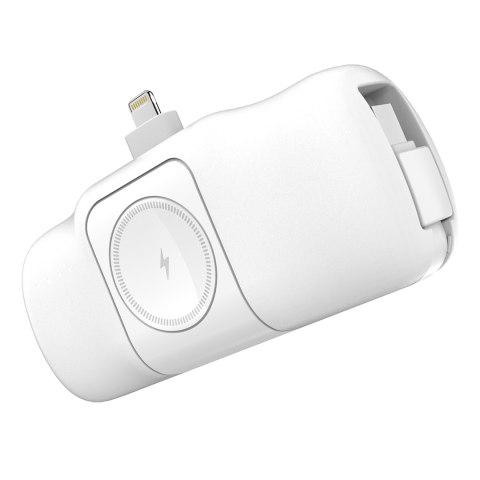 Mini powerbank 5000mAh 15W iPhone Lightning i ładowarką do Apple Watch - biały WOZINSKY