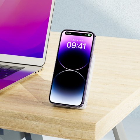 Powerbank 10000mAh indukcyjny magnetyczny z opcją podstawki PD 20W + kabel - biały ACEFAST