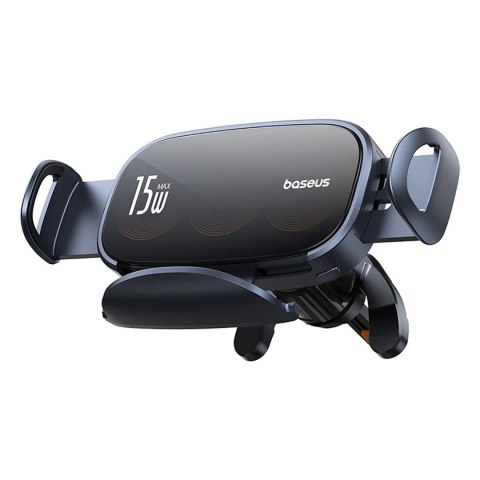 Uchwyt samochodowy na kratkę z ładowarką indukcyjną z potrójną cewką - czarny BASEUS
