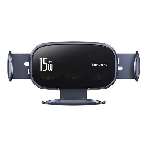 Uchwyt samochodowy na kratkę z ładowarką indukcyjną z potrójną cewką - czarny BASEUS