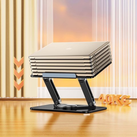 ZESTAW Podstawka pod laptopa aluminiowa 360 + podstawka do smartfona - czarna WOZINSKY