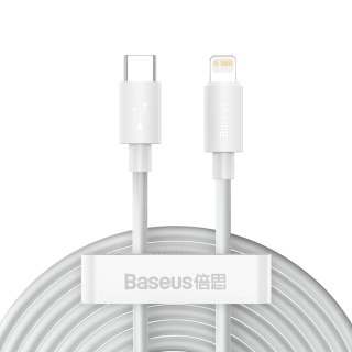 2x Kabel przewód Simple Wisdom iPhone Lightning - USB-C 20W 1.5 m - biały BASEUS