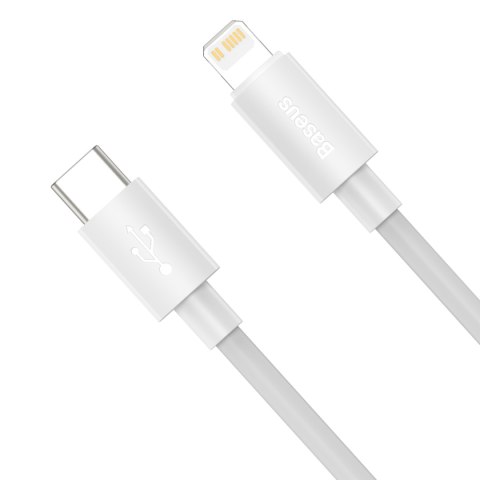 2x Kabel przewód Simple Wisdom iPhone Lightning - USB-C 20W 1.5 m - biały BASEUS