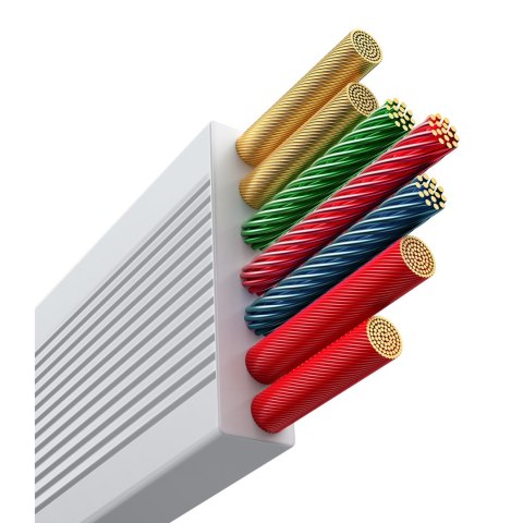 3w1 Kabel uniwersalny zwijany USB-C - Lightning / USB-C / micro USB 100W 1.1m - biały BASEUS